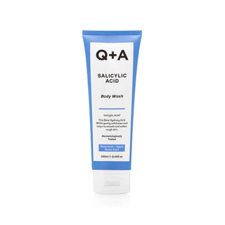 Q+A - Salicylic Acid Body Wash 250mls. Gently exfoliates & helps smooth skin. Eske Beauty