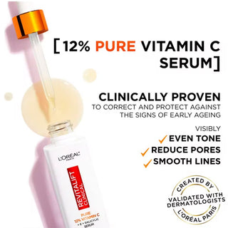 L'Oréal Paris Revitalift Clinical 12% Pure Vitamin C Serum 30ml. Brightens skin. Clinically proven.  Eske Beauty