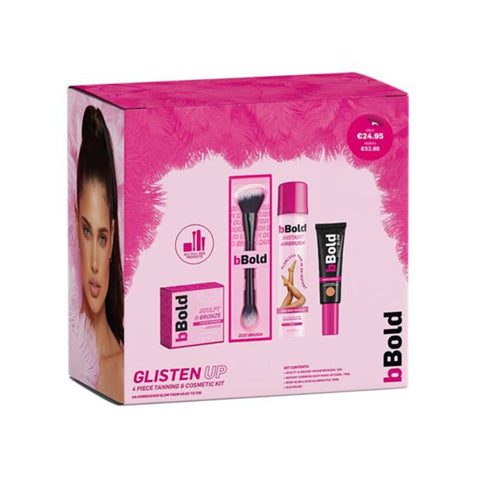 bBold - Glisten Up 4pc Tanning & Cosmetic Kit. A 4pc must have gift set. Eske Beauty