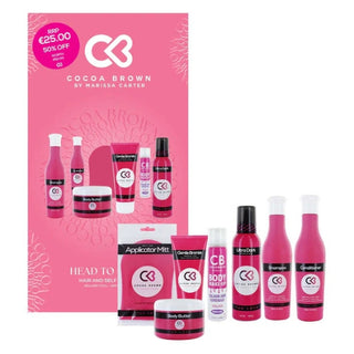 Head To Glow Hair and Self Tan Set. 7 Full size products in 1 gift set. Eske Beauty.