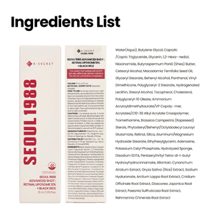 K-Secret SEOUL 1988 ADVANCED SHOT: RETINAL LIPOSOME 12% + BLACK RICE