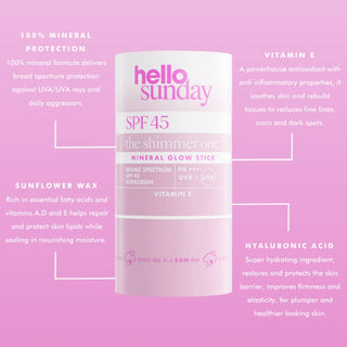 Hello Sunday - The Shimmer One Mineral Glow Stick SPF 45 with Hyaluronic Acid