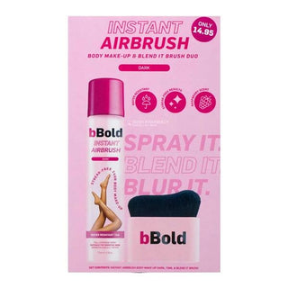 bBold Instant Airbrush satin body make-up & blend it brush duo. Shade  medium to dark. Eske beauty.