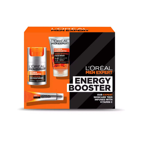 L'Oréal Men Expert Energy Booster Trio Set. Contains vitamin C. Eske Beauty