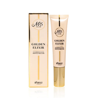 Mrs Glam - Golden Elixir Face and Body Illuminator. Can be used on the face and body. Eske Beauty