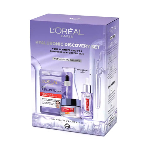 L'Oreal Paris Hyaluronic Discovery Set - Replumping Routine. Hyaluronic Replumping Routine. Eske Beauty