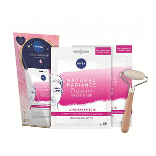 Nivea - Feel Radiant Skincare Gift Set. Comes with a Jade Face Roller. Eske Beauty