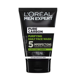 L'Oreal Men Expert Pure Carbon Purifying Daily Face Wash Cleanser 100ml. For oily prone skin. Eske Beauty