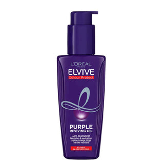 L'Oreal Paris Elvive Colour Protect Anti-Brassiness Purple Hair Oil 100ml. Neutralises brassy/yellow tones. Eske Beauty