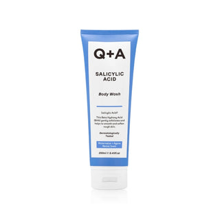 Q+A - Salicylic Acid Body Wash 250mls. Gently exfoliates & helps smooth skin. Eske Beauty