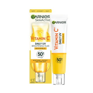Garnier Vitamin C Daily UV Fluid SPF50+ Invisible. Suitable for all skin types. Eske Beauty