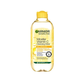 Garnier Micellar Water - Vitamin C Cleanse & Brighten Skin 400ml. Suitable for most skin types. Eske Beauty