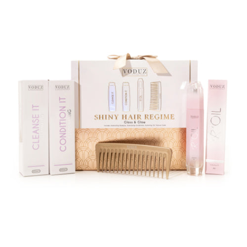 VODUZ - Gloss & Glow Shiny Hair Regime Gift Set. Eske Beauty