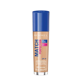 Rimmel Match Perfection Foundation, SPF20, Shade 203 True Beige.. Eske Beauty