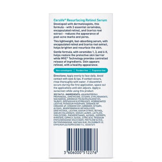 Cerave Resurfacing Retinol Serum with Ceramides and Niacinamide for Blemish-Prone Skin