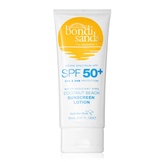 Bondi Sands Sunscreen Lotion SPF50+ 150ml. Protects against UVA & UVB. Water Resistant upto 4hrs. Eske Beauty