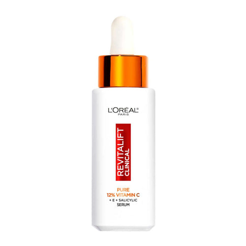 L'Oréal Paris Revitalift Clinical 12% Pure Vitamin C Serum 30ml. Brightens skin, reduces appearance of fine lines and large pores. Eske Beauty